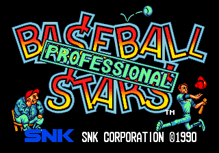 Baseball Stars Professional title screen for Neo Geo